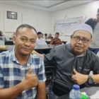 Ketua PWI Aceh M. Nasir Nurdin bersama Said Saiful saat menghadiri kegiatan silaturahmi dan buka puasa bersama di Banda Aceh, Jumat (13/03/2026).