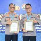 Bidang Hubungan Masyarakat (Bidhumas) Polda Aceh berhasil meraih dua penghargaan dalam Rapat Kerja Teknis (Rakernis) Humas Polri Tahun 2026 yang berlangsung di Jakarta, Rabu,15 April 2026. (Foto: Humas Polda Aceh).