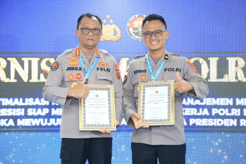 Bidang Hubungan Masyarakat (Bidhumas) Polda Aceh berhasil meraih dua penghargaan dalam Rapat Kerja Teknis (Rakernis) Humas Polri Tahun 2026 yang berlangsung di Jakarta, Rabu,15 April 2026. (Foto: Humas Polda Aceh).