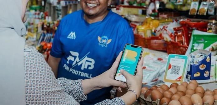 Aktivitas transaksi non tunai melalui aplikasi BYOND by BSI sebagai bagian dari penguatan layanan digital dan ekspansi QRIS Antar Negara oleh Bank Syariah Indonesia.Foto:Ist
