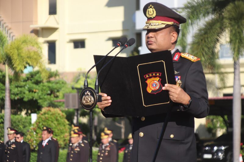 Kapolda Aceh Irjen Pol. Ruddi Setiawan memimpin Upacara Peringatan Hari Kesaktian Pancasila di Mapolda Aceh, Kamis (1/10/2026). Foto: Humas Polri